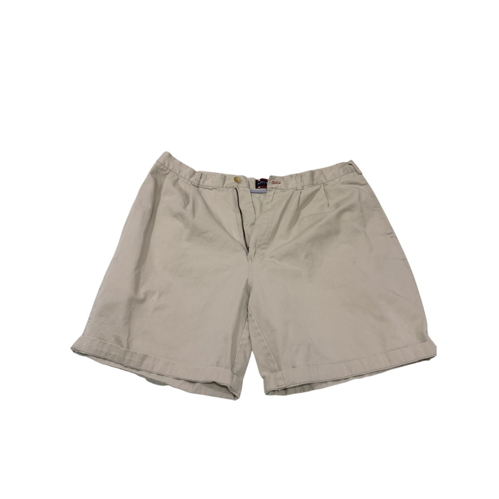 Vintage Bugle Boy Classics Mens Khaki Pleated Chino Shorts 38 Beige 90s